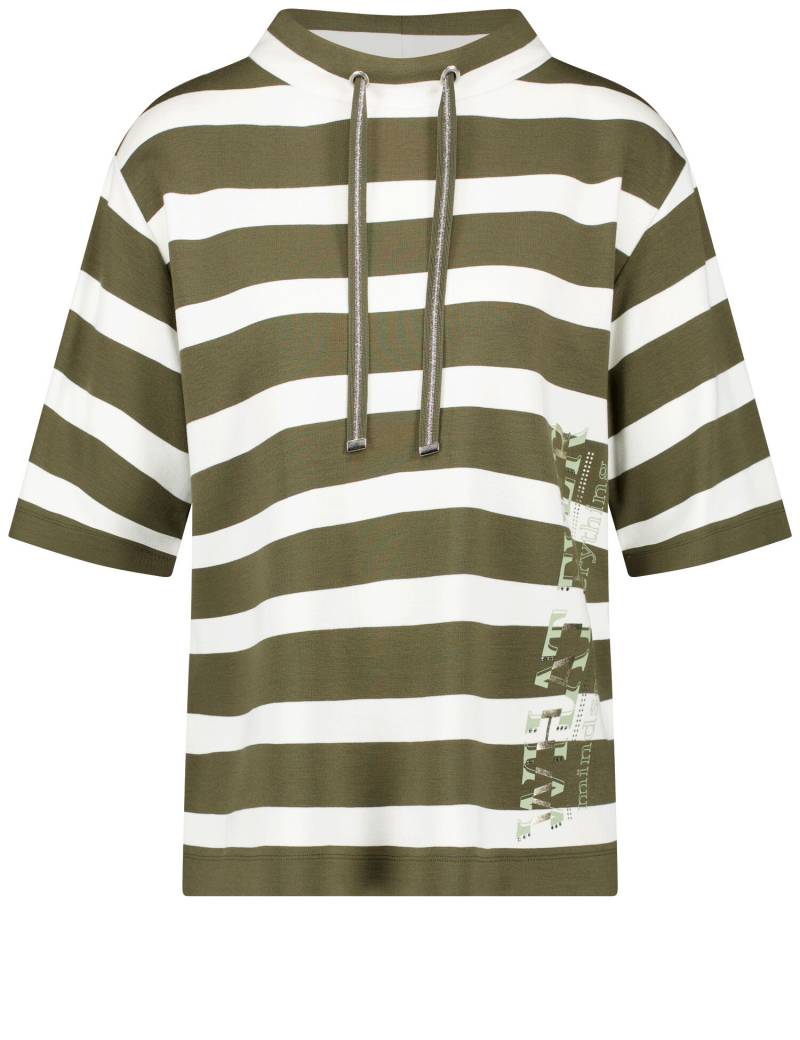 GERRY WEBER Collection - T-SHIRT 3/4 ARM moss/offwhite stripes - Gr. - 38 von GERRY WEBER Collection