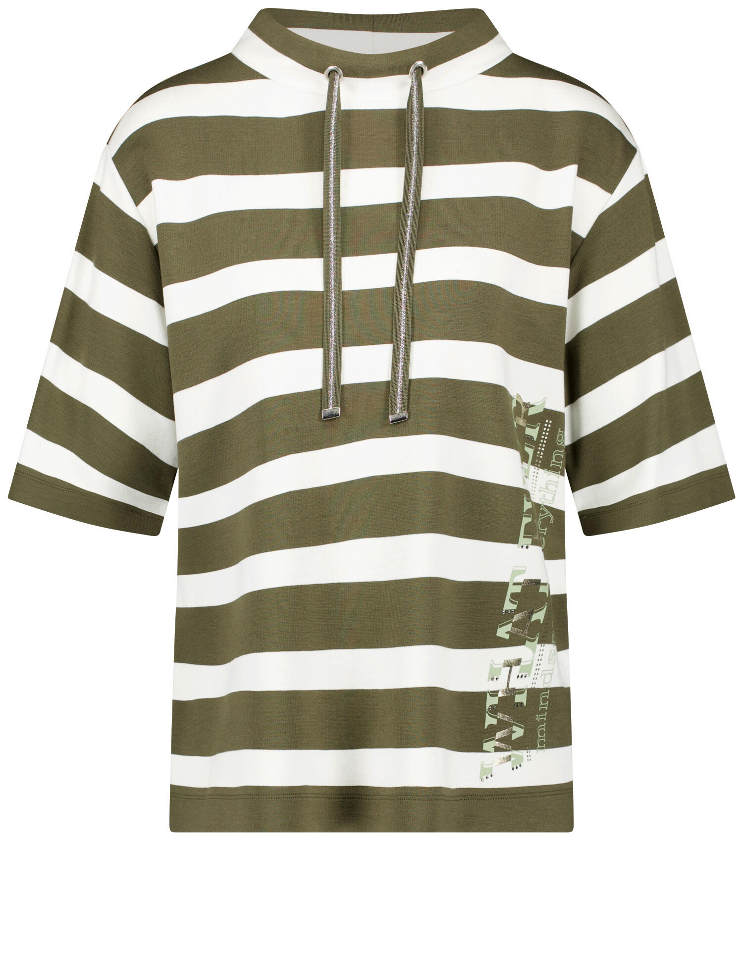 GERRY WEBER Collection - T-SHIRT 3/4 ARM moss/offwhite stripes - Gr. - 44 von GERRY WEBER Collection