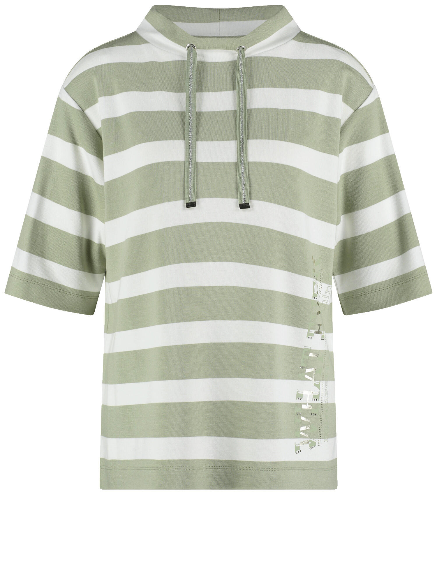 GERRY WEBER Collection - T-SHIRT 3/4 ARM sage/offwhite stripes - Gr. - 40 von GERRY WEBER Collection
