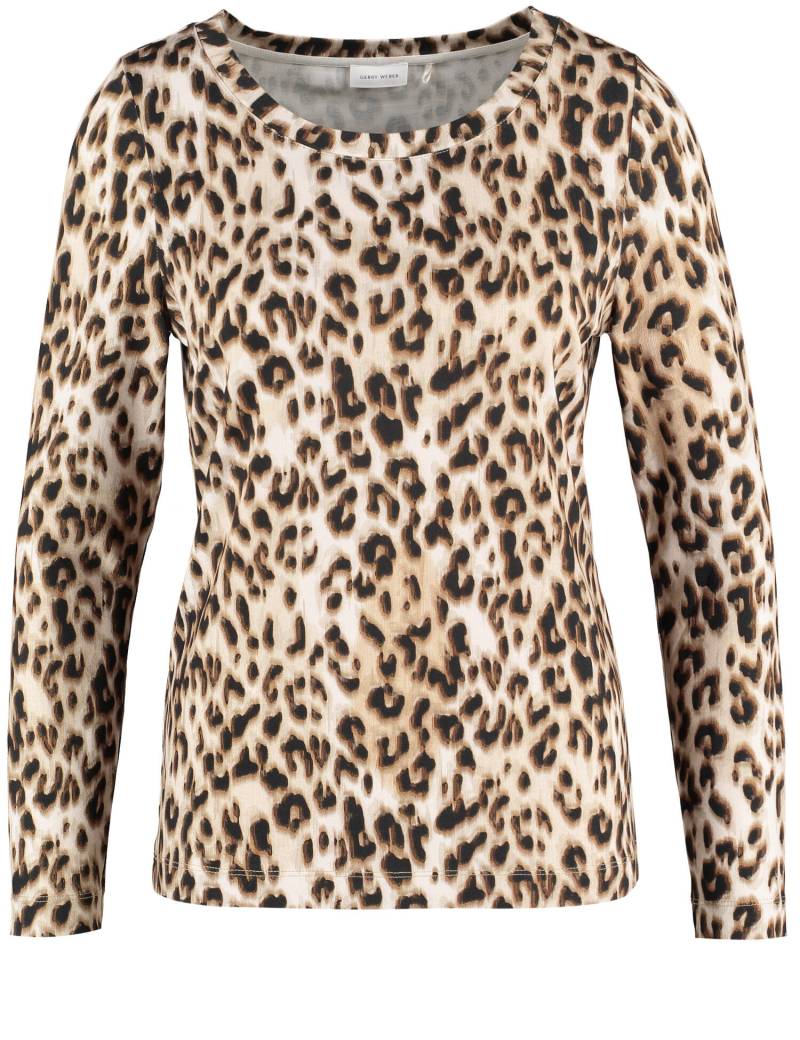 GERRY WEBER Collection - T-Shirt 1/1 Arm sesame/camel/schwarz leo druck - Gr. - 44 von GERRY WEBER Collection