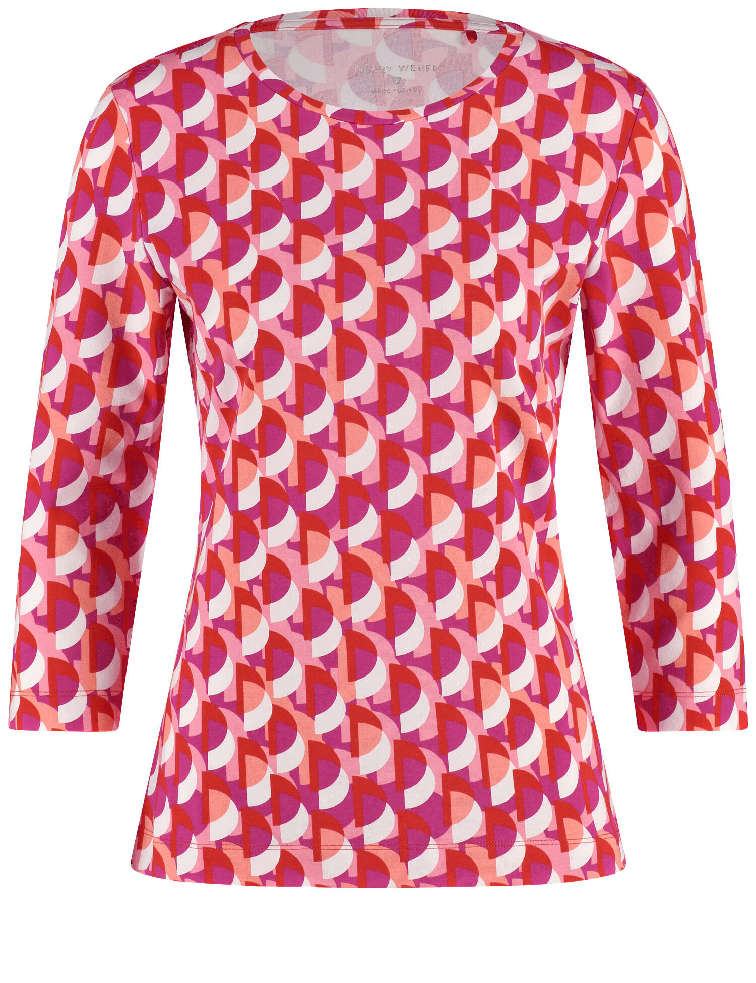 GERRY WEBER Collection - T-Shirt 3/4 Arm pink/orange/red aop - Gr. - 38 von GERRY WEBER Collection