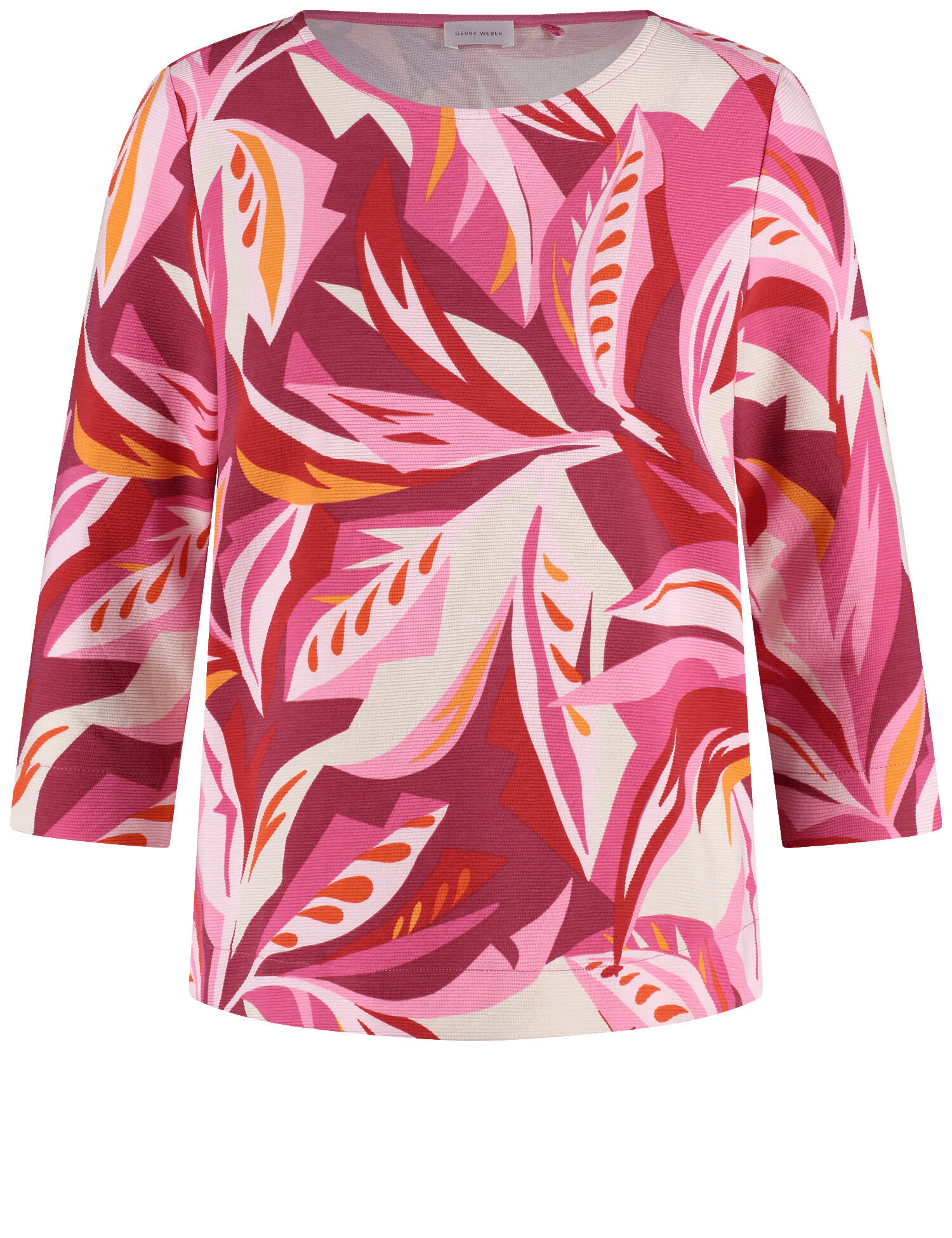 GERRY WEBER Collection - T-Shirt 3/4 Arm red/pink/sunrise leaf aop - Gr. - 38 von GERRY WEBER Collection