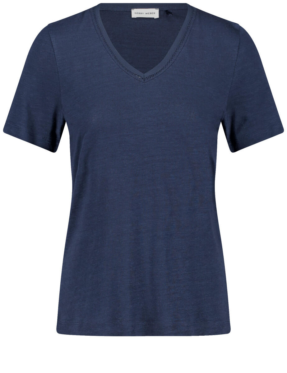 GERRY WEBER Collection - T-Shirt aus Viskkose-Leinen-Mischung blau - Gr. - 44 von GERRY WEBER Collection