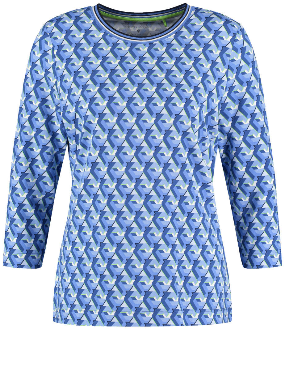 GERRY WEBER Collection - T-Shirt mit Allover-Print blau - Gr. - 38 von GERRY WEBER Collection