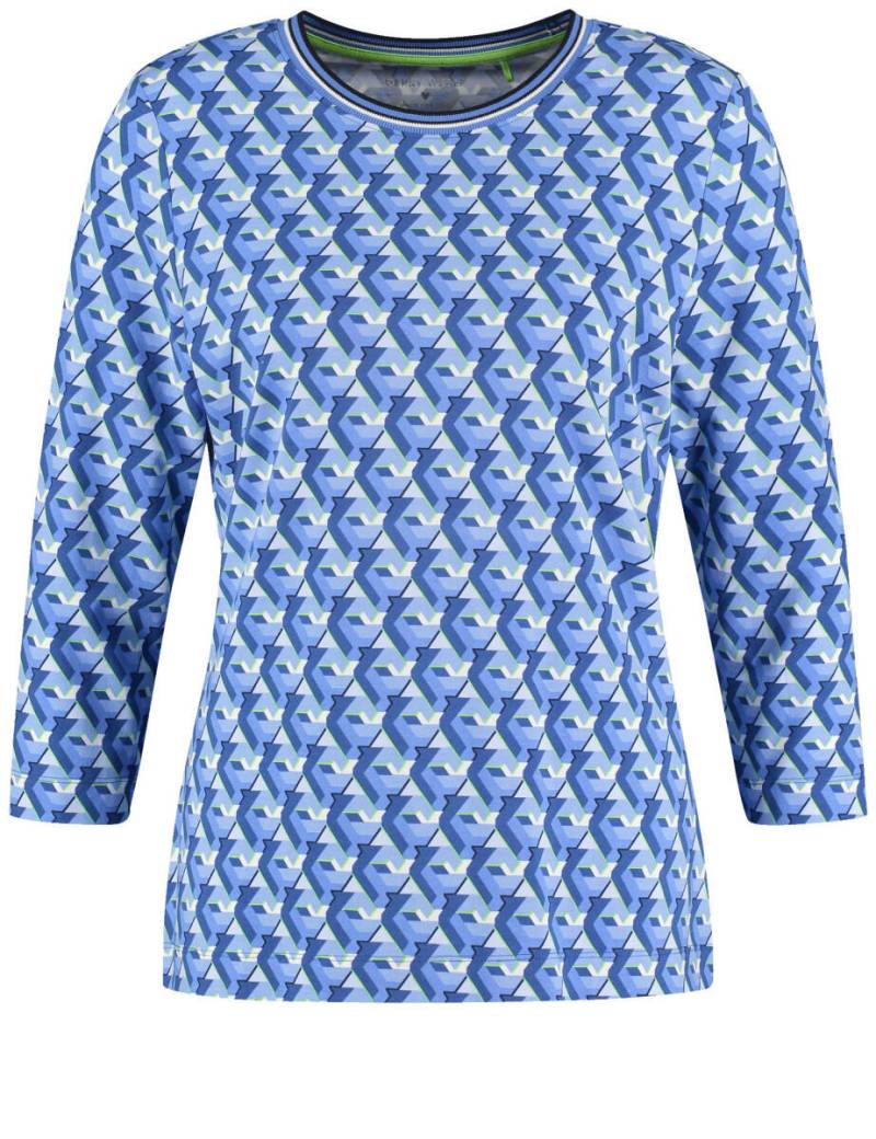 GERRY WEBER Collection - T-Shirt mit Allover-Print blau - Gr. - 38 von GERRY WEBER Collection