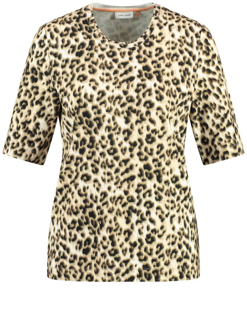 GERRY WEBER Collection - T-Shirt mit Animalprint beige/weiß - Gr. - 38 von GERRY WEBER Collection