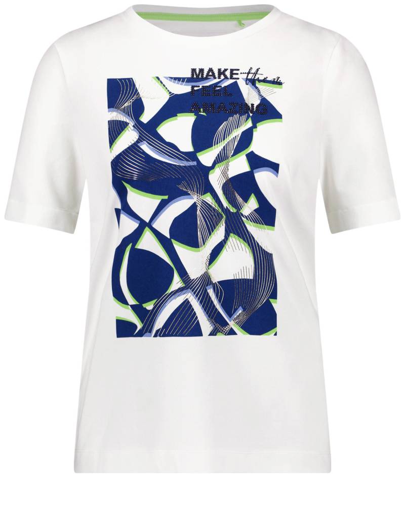 GERRY WEBER Collection - T-Shirt mit Frontprint und Wording offwhite/royal blue - Gr. - 38 von GERRY WEBER Collection