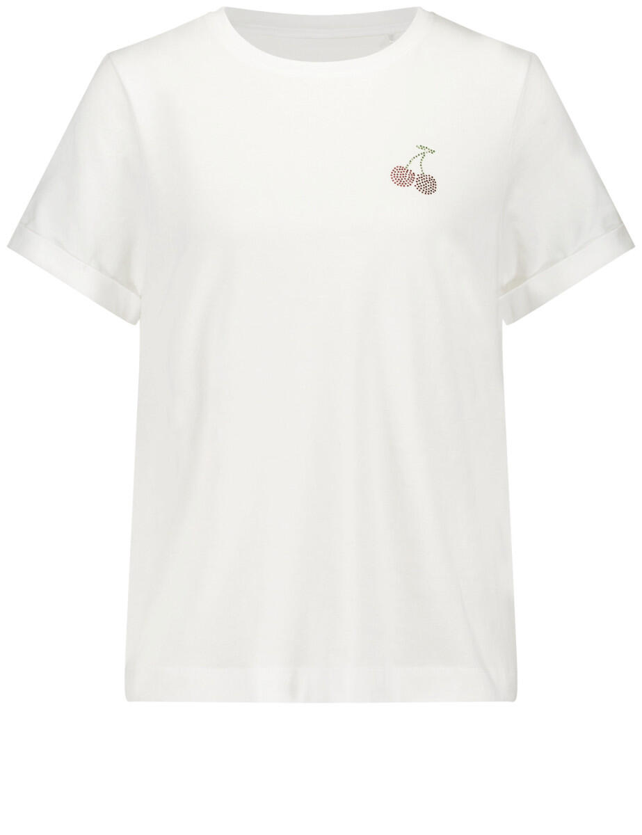 GERRY WEBER Collection - T-Shirt mit Schmucksteinen beige/weiß - Gr. - 40 von GERRY WEBER Collection