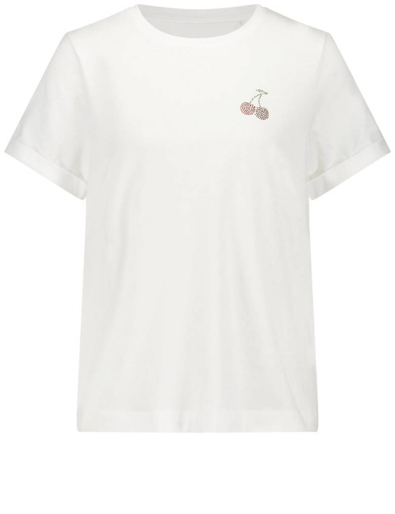 GERRY WEBER Collection - T-Shirt mit Schmucksteinen beige/weiß - Gr. - 40 von GERRY WEBER Collection