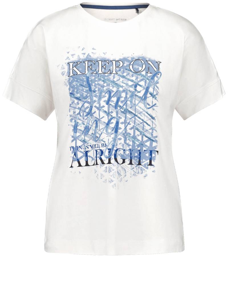 GERRY WEBER Collection - T-Shirt mit überschnittenen Schultern placement on offwhite - Gr. - 42 von GERRY WEBER Collection