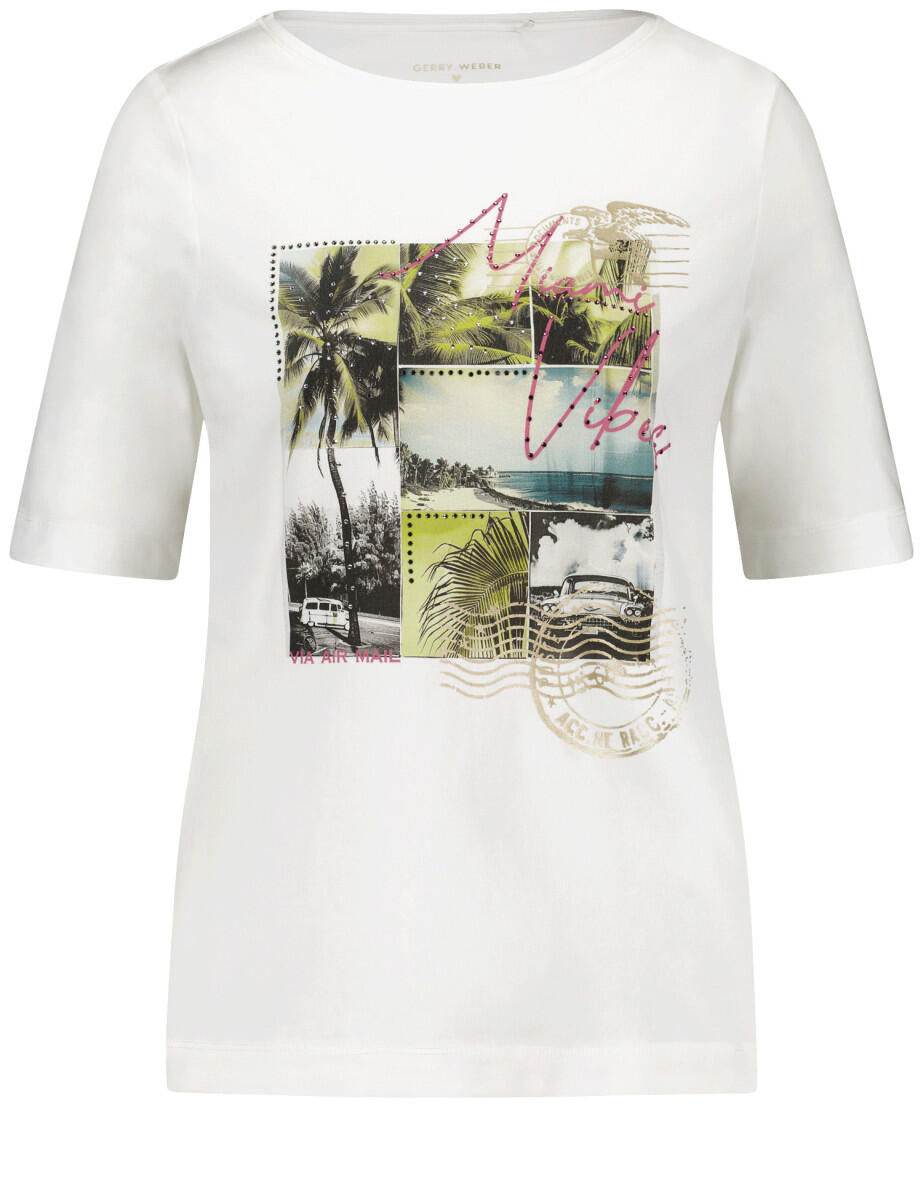 GERRY WEBER Collection - T-shirt mit Frontprint beige/weiß - Gr. - 40 von GERRY WEBER Collection