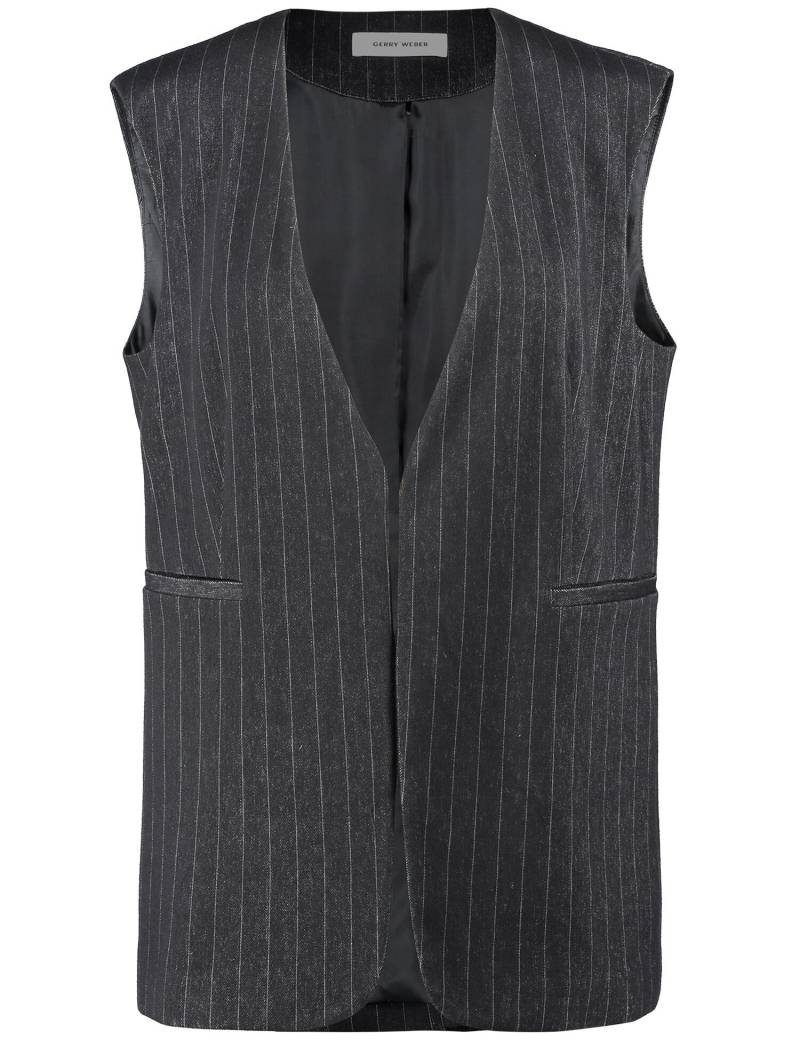 GERRY WEBER Collection - WESTE GEWIRKE black grey pinstripe - Gr. - 42 von GERRY WEBER Collection