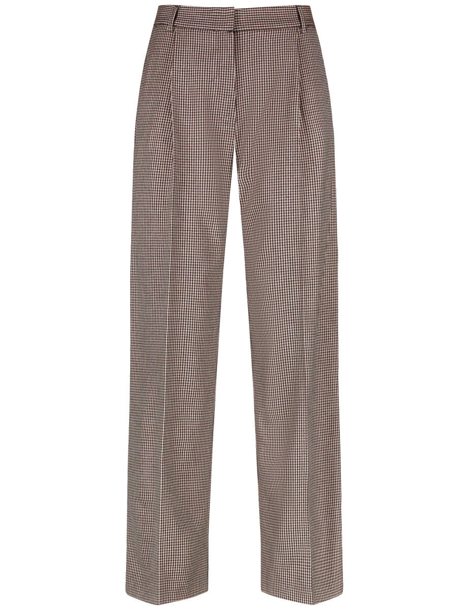 GERRY WEBER Collection - Weite Hose mit Hahnentritt braun - Gr. - 38 von GERRY WEBER Collection