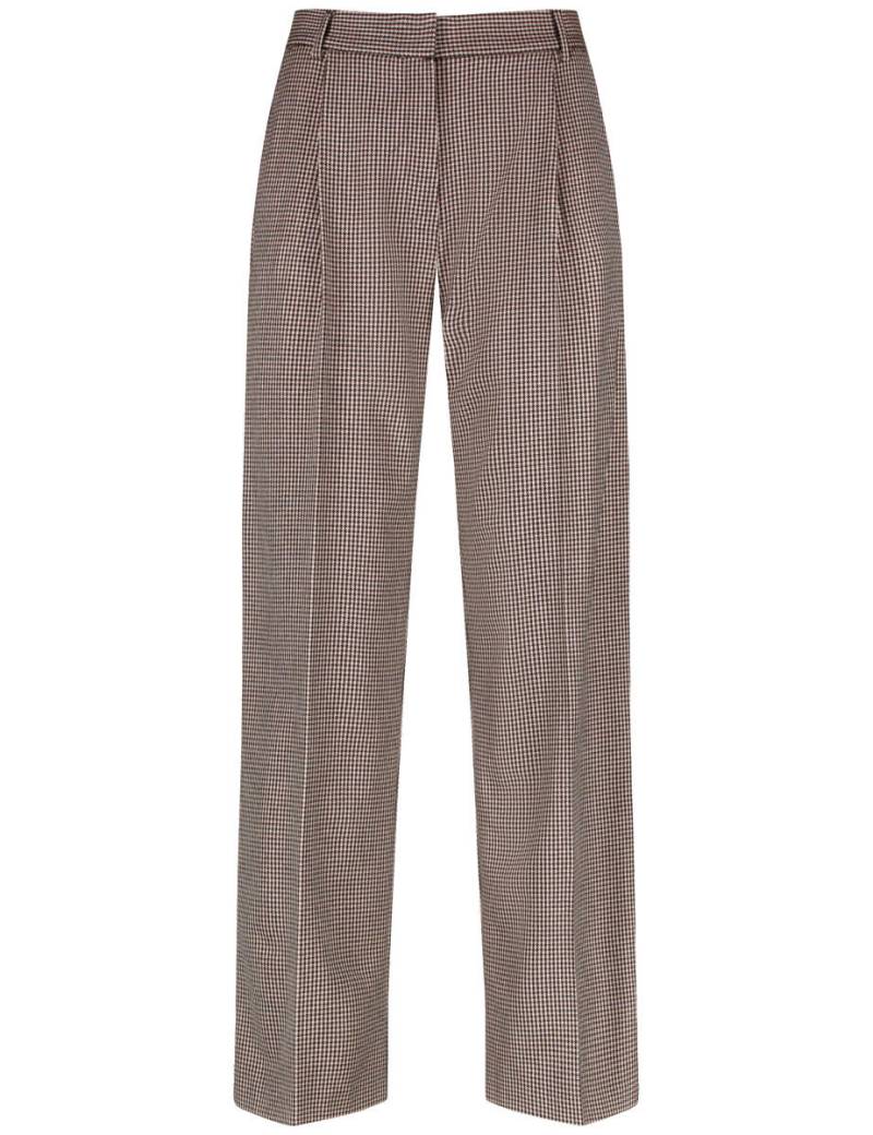 GERRY WEBER Collection - Weite Hose mit Hahnentritt braun - Gr. - 38 von GERRY WEBER Collection