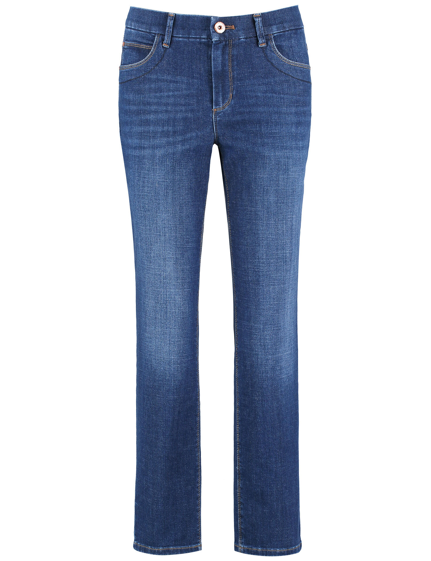 GERRY WEBER Edition - 5-Pocket Jeans AN꞉NIK STRAIGHT FIT blau denim mit use - Gr. - 44R von GERRY WEBER Edition