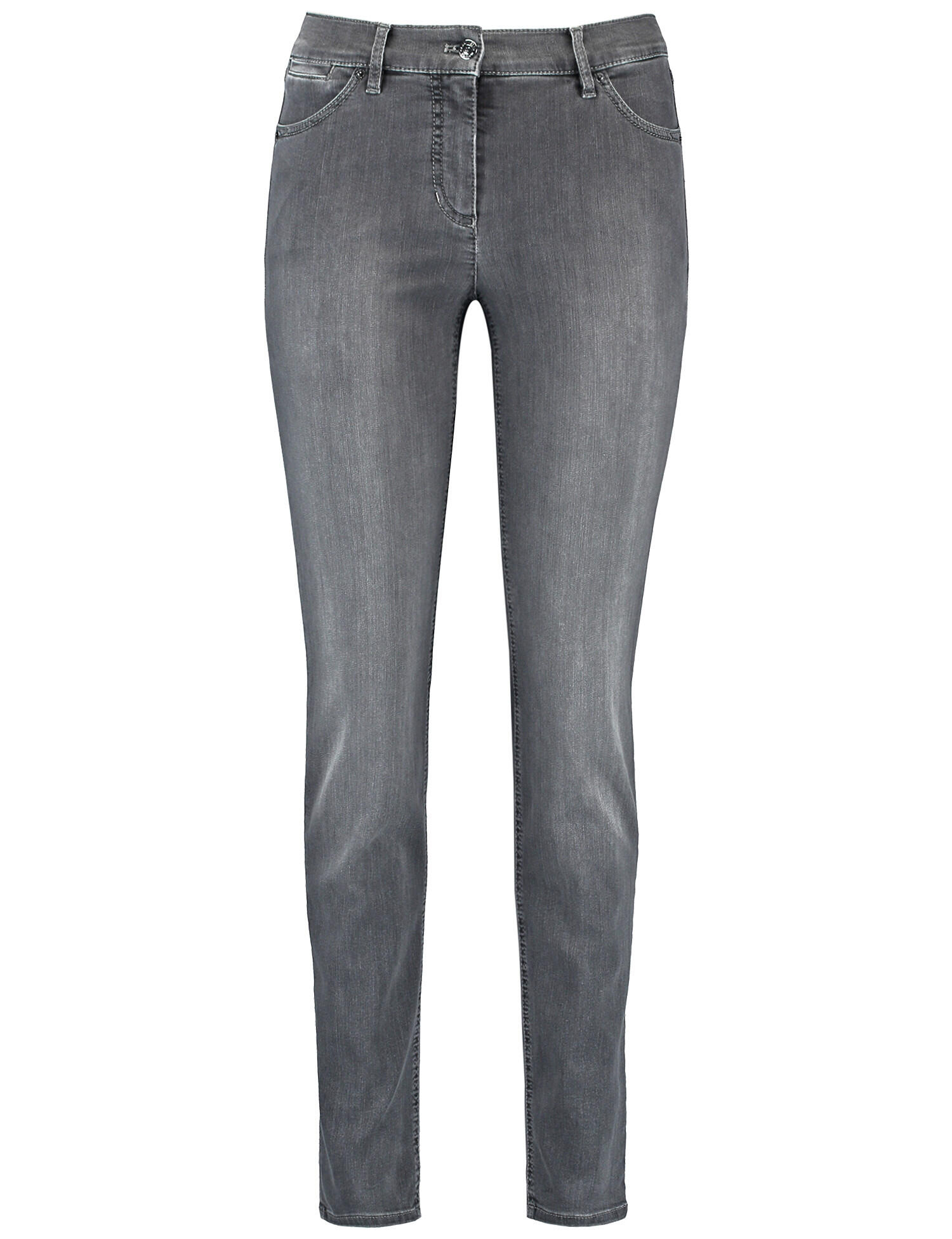 GERRY WEBER Edition - 5-Pocket Jeans Best4me Skinny anthra denim mit use - Gr. - 36S von GERRY WEBER Edition