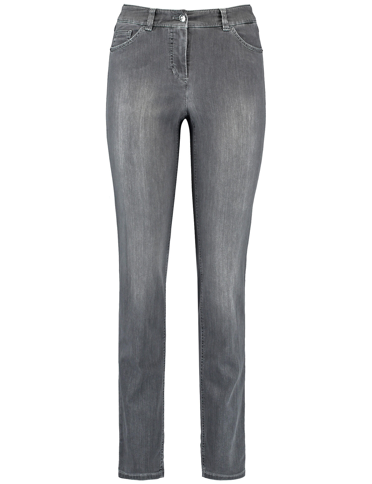 GERRY WEBER Edition - 5-Pocket Jeans Best4me Slimfit anthra denim mit use - Gr. - 46S von GERRY WEBER Edition