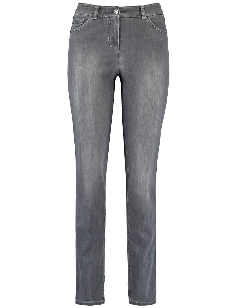GERRY WEBER Edition - 5-Pocket Jeans Best4me Slimfit anthra denim mit use - Gr. - 46S von GERRY WEBER Edition