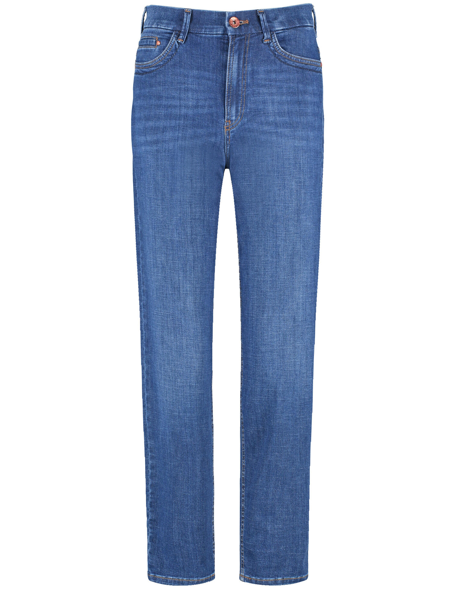 GERRY WEBER Edition - 5-Pocket Jeans KEY꞉LA MOM FIT blau denim mit use - Gr. - 38R von GERRY WEBER Edition
