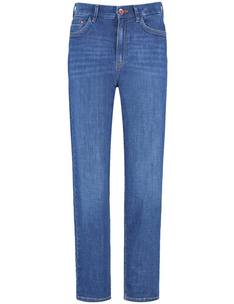 GERRY WEBER Edition - 5-Pocket Jeans KEY꞉LA MOM FIT blau denim mit use - Gr. - 38R von GERRY WEBER Edition