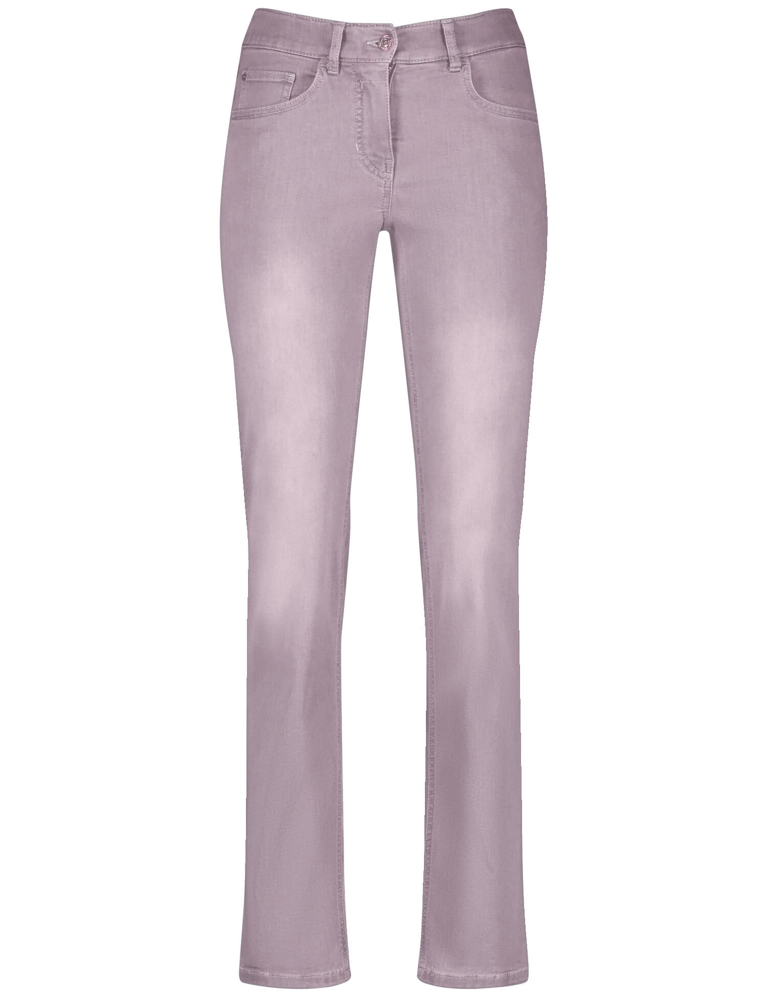 GERRY WEBER Edition - 5-Pocket Jeans Kurzgröße SOL꞉INE BEST4ME Slim Fit grau mit use - Gr. - 40S von GERRY WEBER Edition