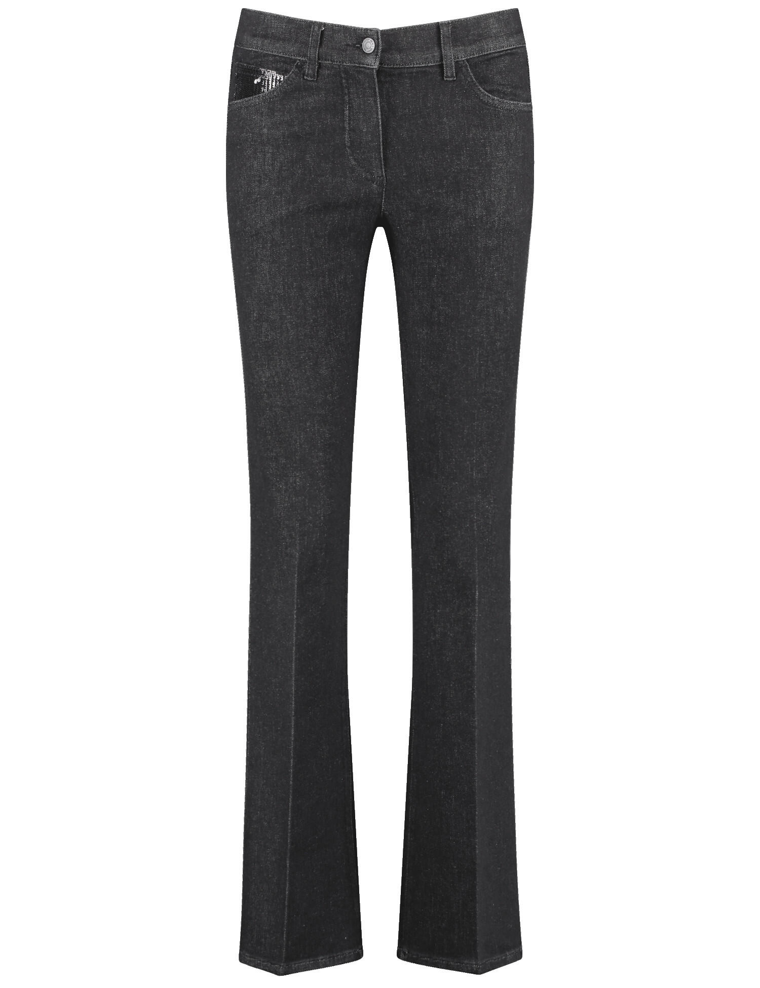 GERRY WEBER Edition - 5-Pocket Jeans MAR꞉LIE FLARED FIT grey denim - Gr. - 42R von GERRY WEBER Edition