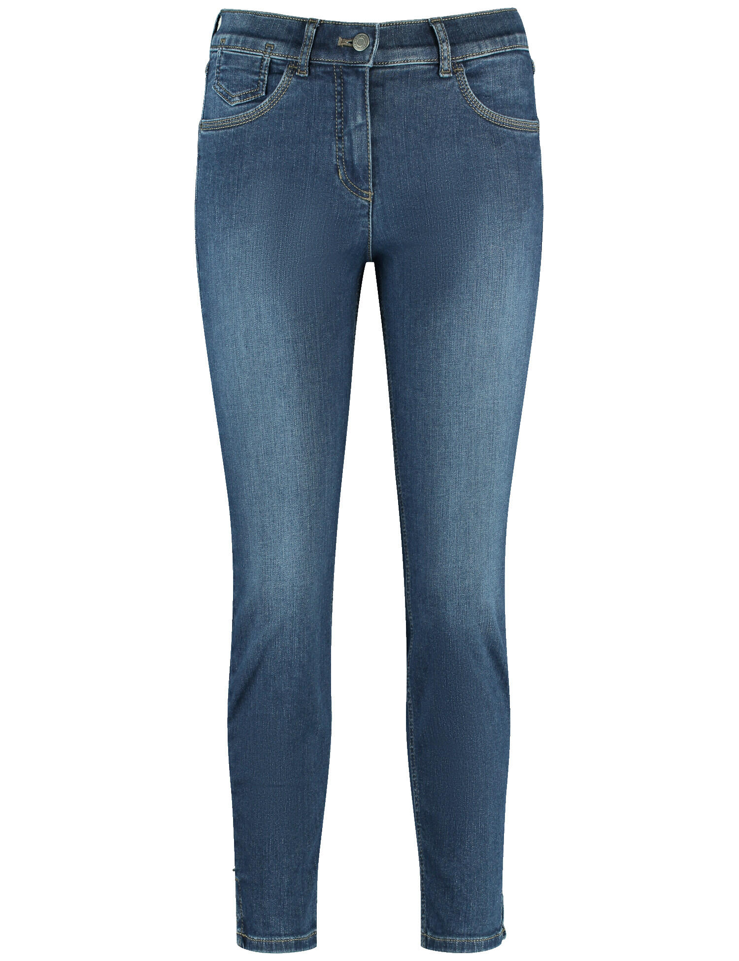 GERRY WEBER Edition - 5-Pocket Jeans SOL꞉INE BEST4ME Cropped blue denim mit use - Gr. - 36R von GERRY WEBER Edition