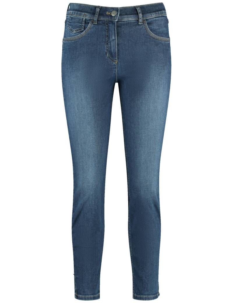 GERRY WEBER Edition - 5-Pocket Jeans SOL꞉INE BEST4ME Cropped blue denim mit use - Gr. - 40R von GERRY WEBER Edition