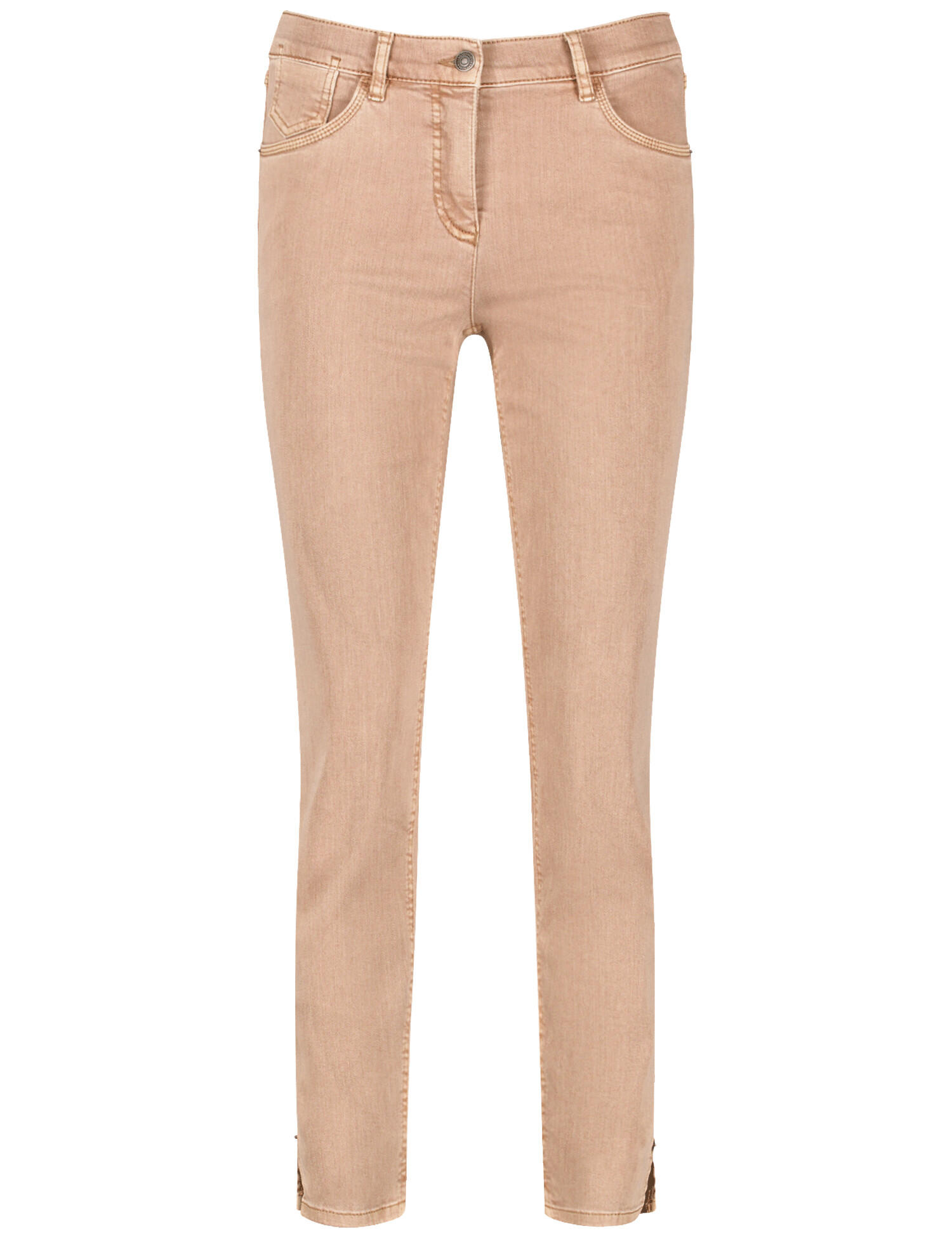 GERRY WEBER Edition - 5-Pocket Jeans SOL꞉INE BEST4ME Cropped camel washed - Gr. - 46R von GERRY WEBER Edition