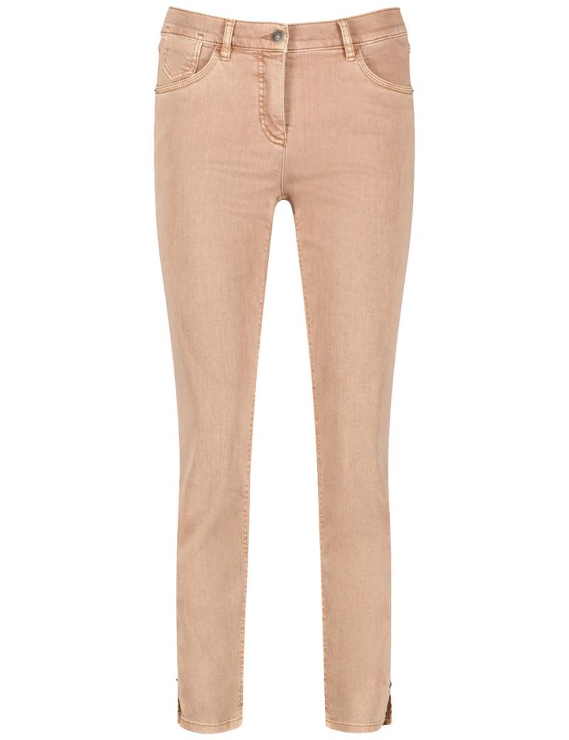 GERRY WEBER Edition - 5-Pocket Jeans SOL꞉INE BEST4ME Cropped camel washed - Gr. - 48R von GERRY WEBER Edition