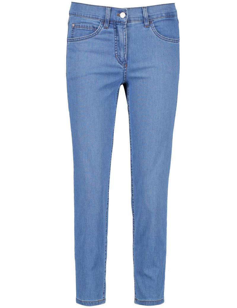 GERRY WEBER Edition - 5-Pocket Jeans SOL꞉INE BEST4ME in 3/4 Länge blue denim with use - Gr. - 48R von GERRY WEBER Edition
