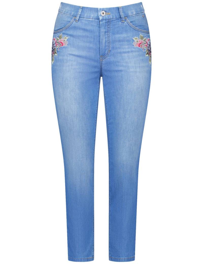 GERRY WEBER Edition - 7/8 Jeans SOL꞉INE Slim Fit mit floraler Stickerei blau von GERRY WEBER Edition