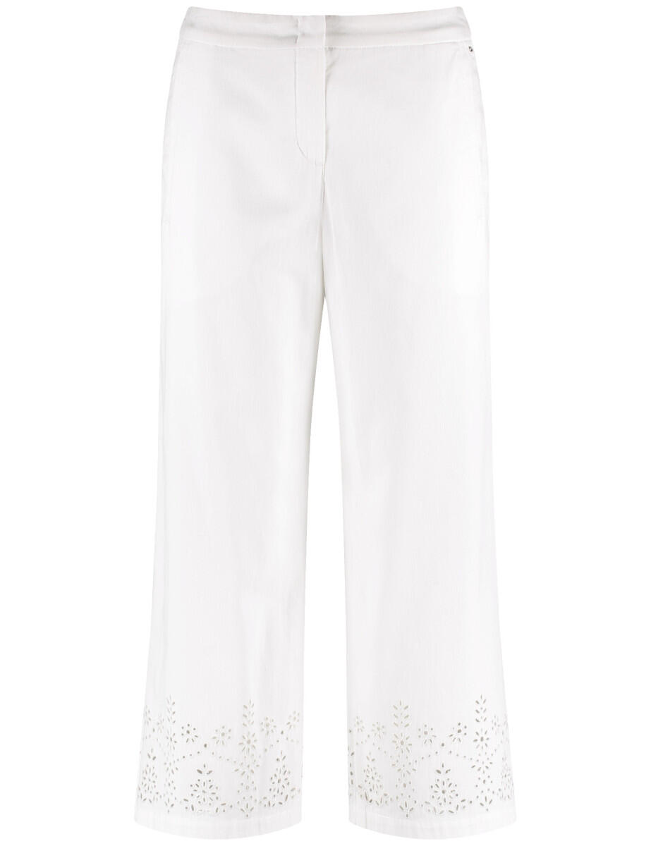 GERRY WEBER Edition - Baumwollhose MIR꞉ELA mit Lochmuster beige/weiß von GERRY WEBER Edition