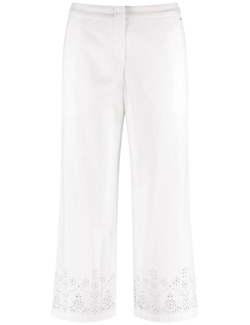 GERRY WEBER Edition - Baumwollhose MIR꞉ELA mit Lochmuster beige/weiß von GERRY WEBER Edition