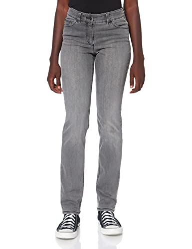 GERRY WEBER Edition Damen Best4me Slimfit Jeans, Grau mit use, 40S von Gerry Weber