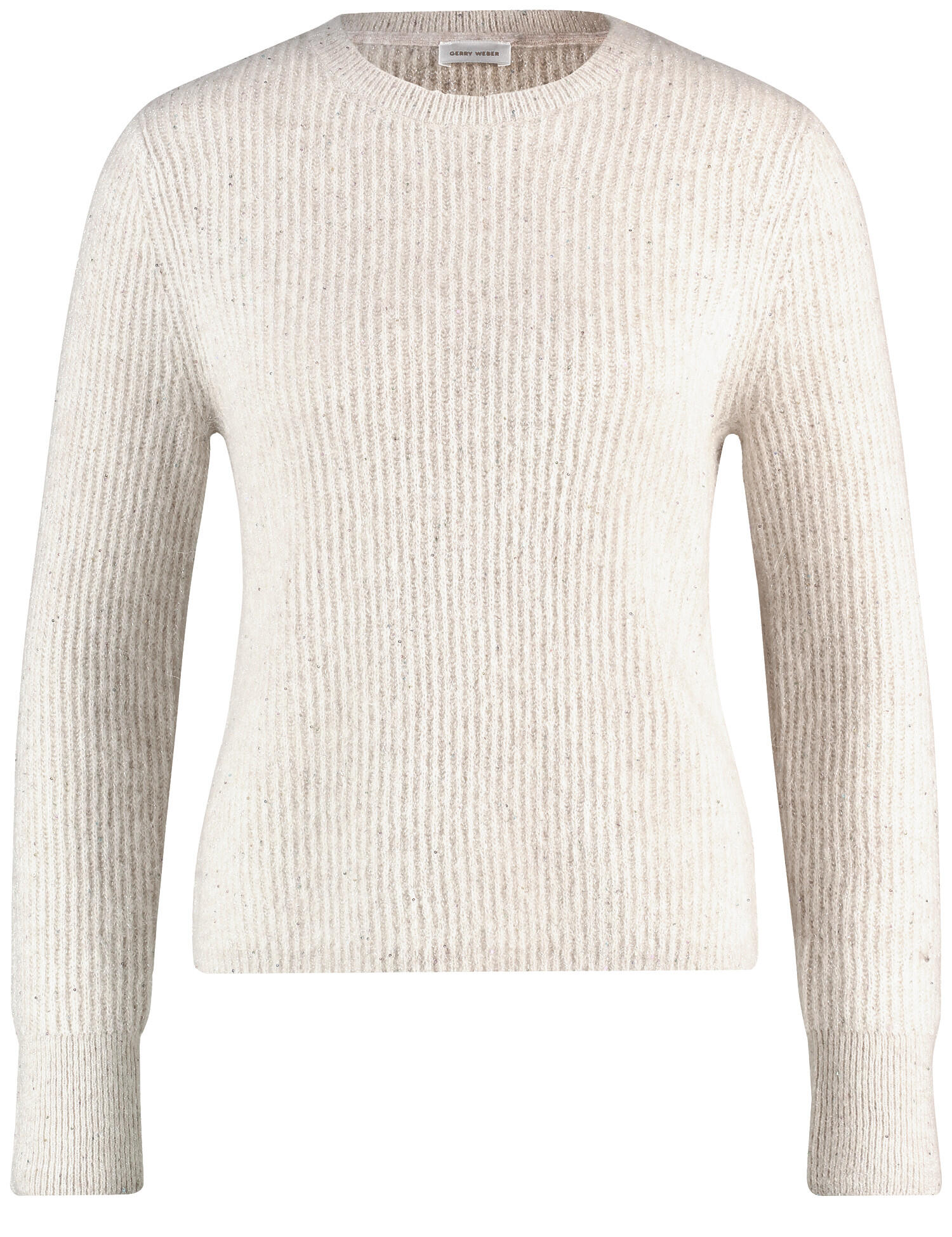 GERRY WEBER Edition - Edel glitzernder Pullover mit Wollanteil cream melange - Gr. - 44 von GERRY WEBER Edition