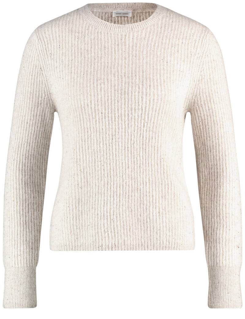 GERRY WEBER Edition - Edel glitzernder Pullover mit Wollanteil cream melange - Gr. - 44 von GERRY WEBER Edition