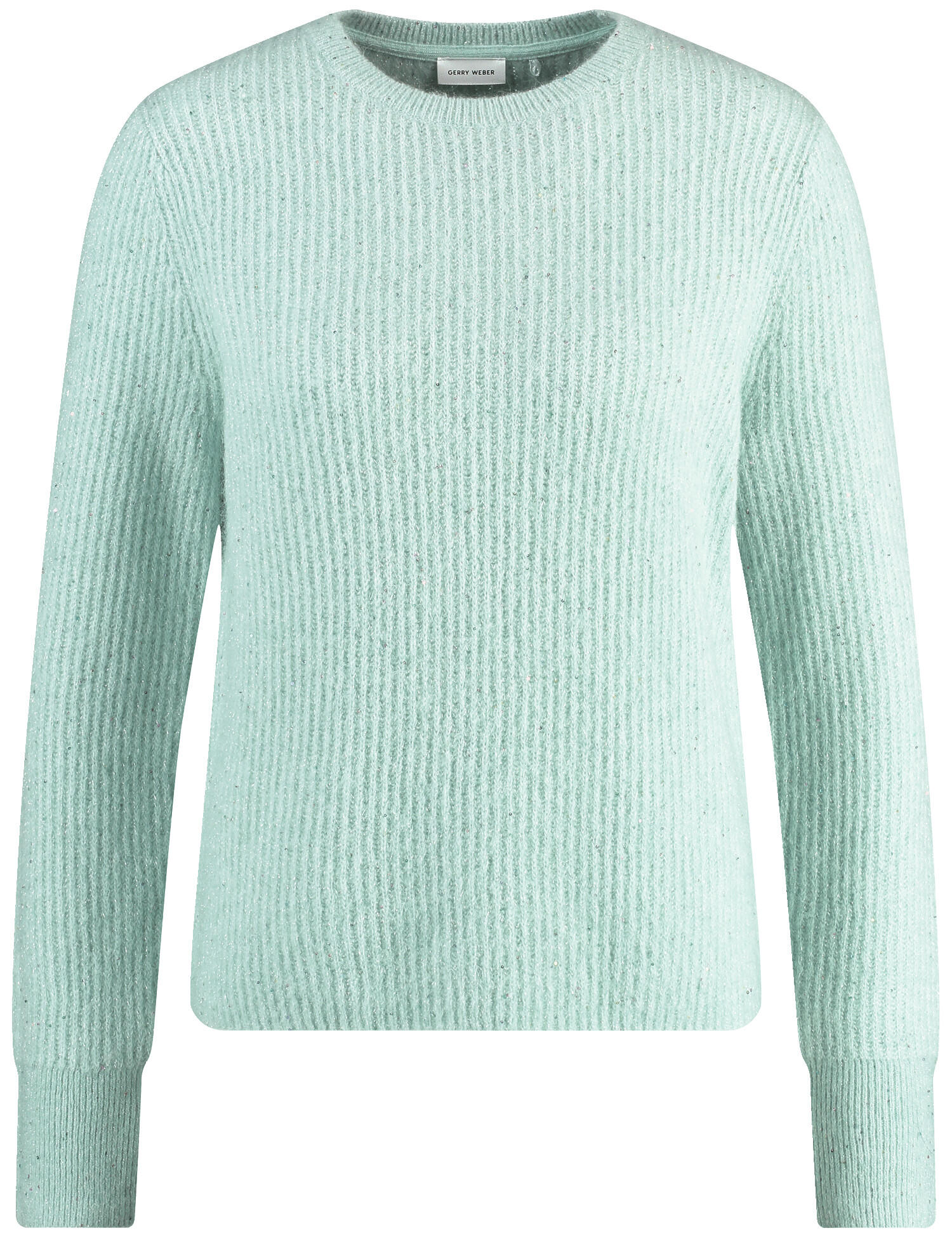 GERRY WEBER Edition - Edel glitzernder Pullover mit Wollanteil mint melange - Gr. - 44 von GERRY WEBER Edition