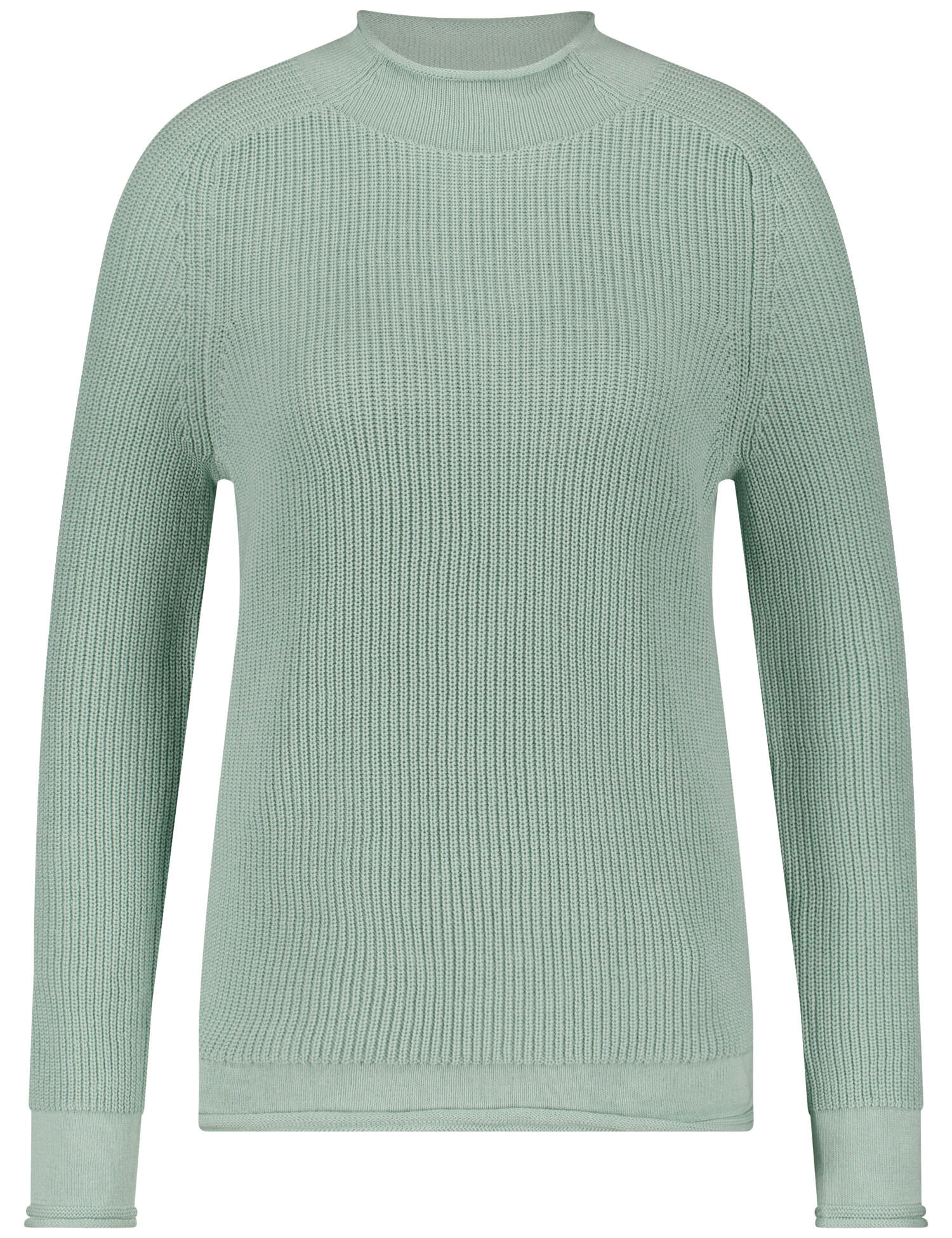 GERRY WEBER Edition - Gerippter Pullover mit Dekozipper in der Seitennaht mint - Gr. - 44 von GERRY WEBER Edition