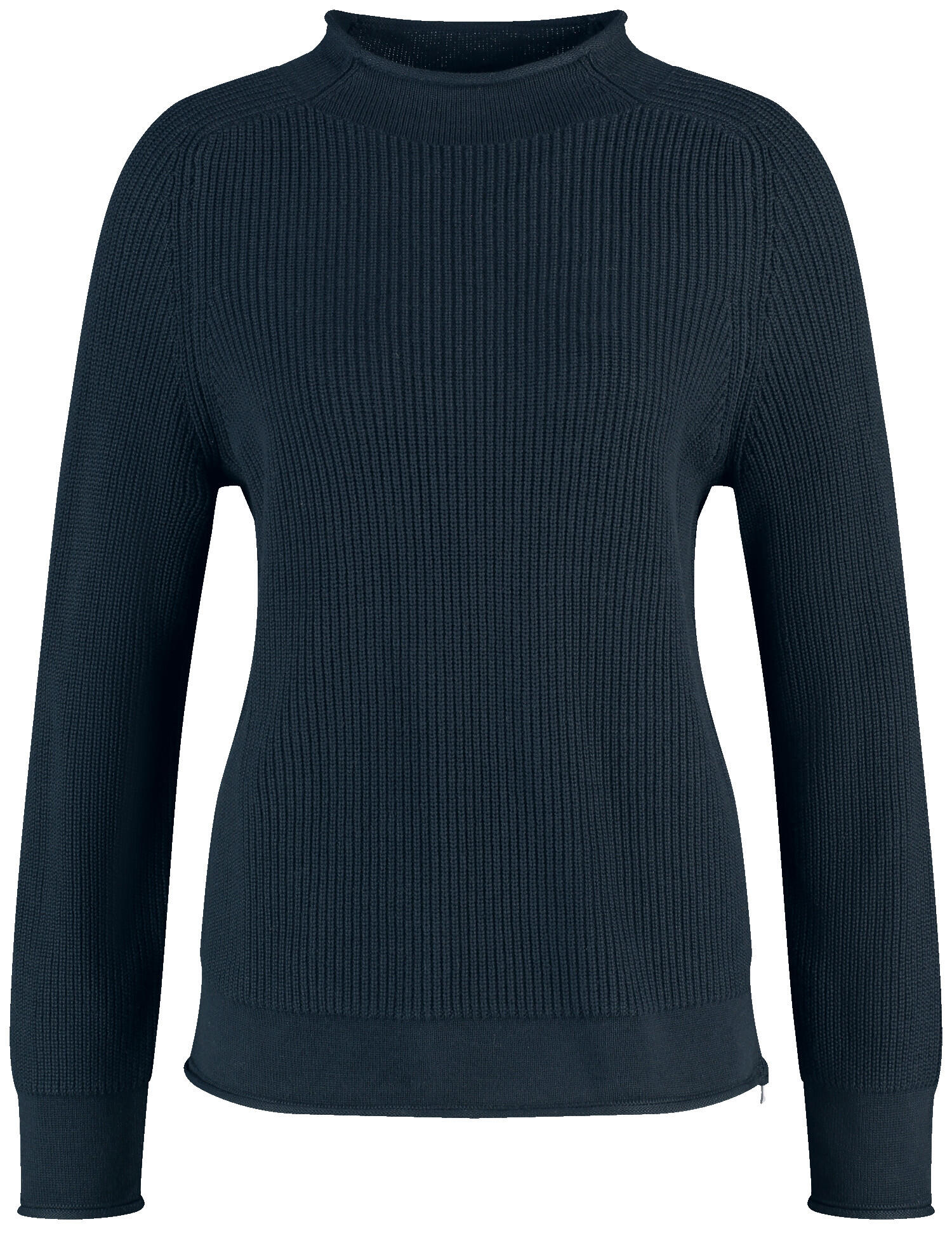 GERRY WEBER Edition - Gerippter Pullover mit Dekozipper in der Seitennaht navy - Gr. - 44 von GERRY WEBER Edition
