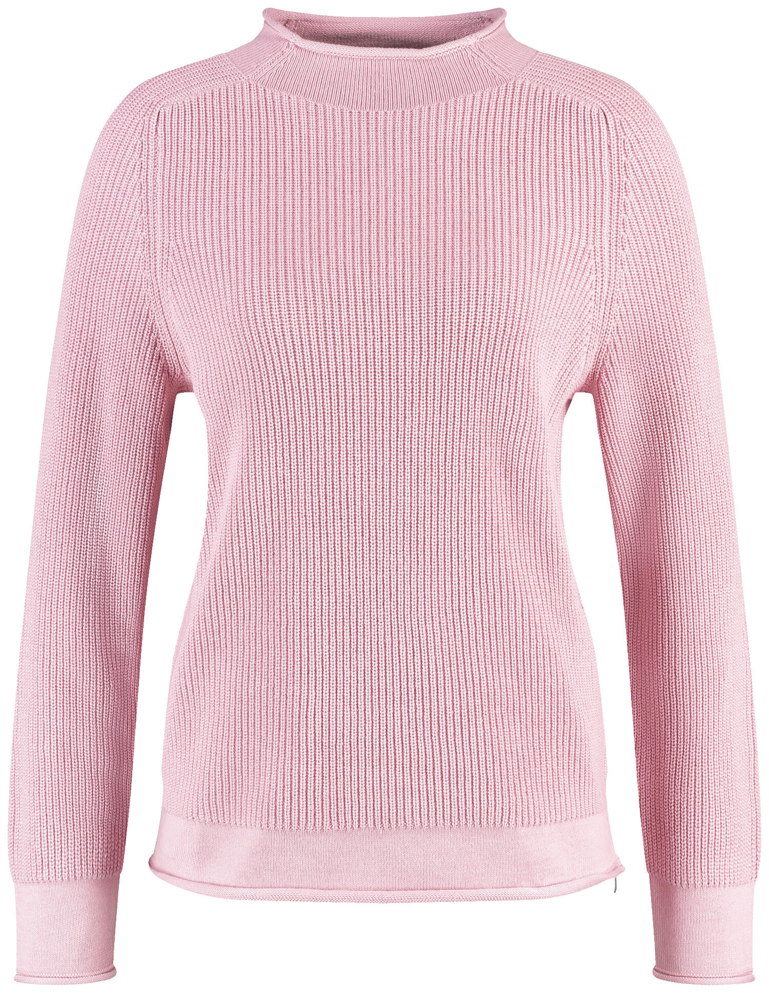 GERRY WEBER Edition - Gerippter Pullover mit Dekozipper in der Seitennaht rose quartz - Gr. - 40 von GERRY WEBER Edition