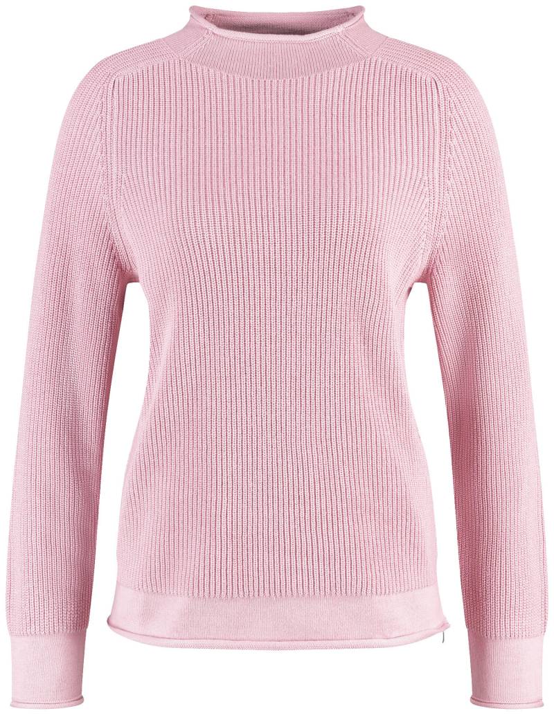 GERRY WEBER Edition - Gerippter Pullover mit Dekozipper in der Seitennaht rose quartz - Gr. - 42 von GERRY WEBER Edition