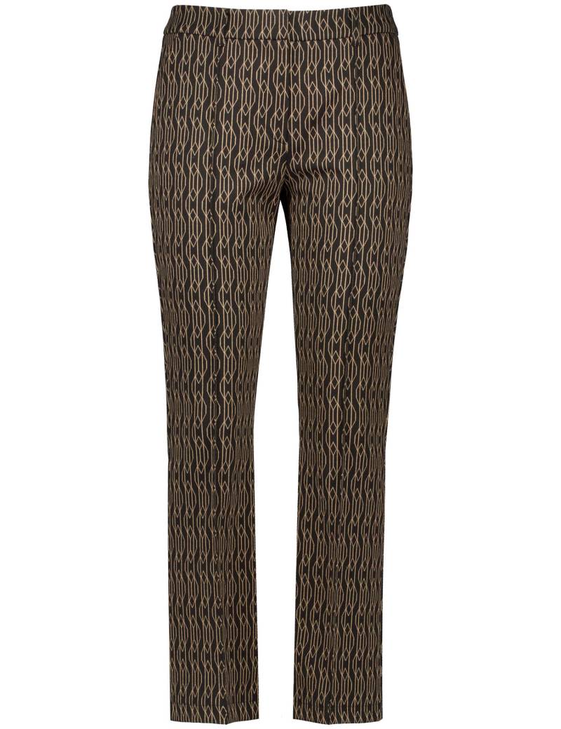 GERRY WEBER Edition - Hose Freizeit verkürzt black/camel jaquard - Gr. - 40R von GERRY WEBER Edition