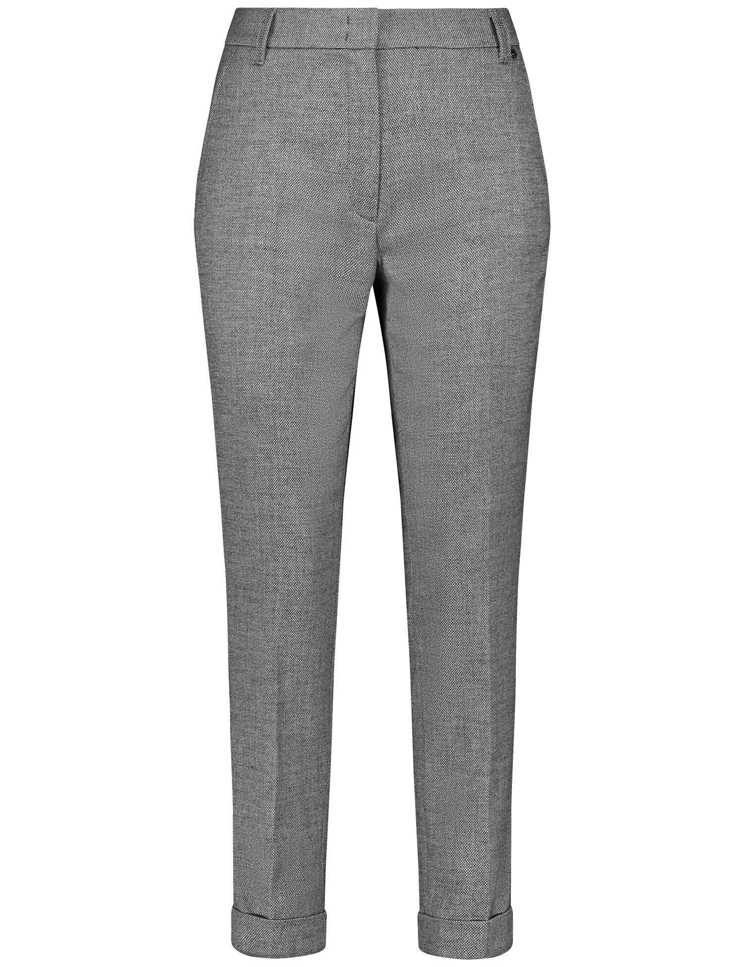 GERRY WEBER Edition - Hose Freizeit verkürzt grau gemustert - Gr. - 44R von GERRY WEBER Edition