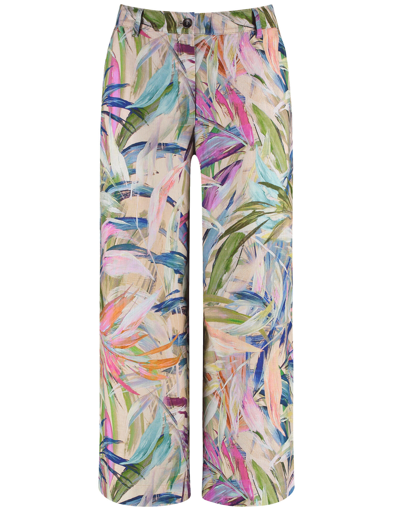 GERRY WEBER Edition - Hose Freizeit verkürzt sandshell/multicolour leaves - Gr. - 44R von GERRY WEBER Edition