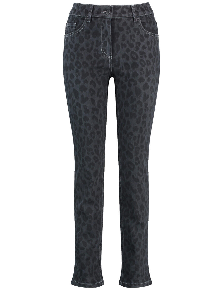 GERRY WEBER Edition - Jeans mit Animal Print grau/schwarz von GERRY WEBER Edition
