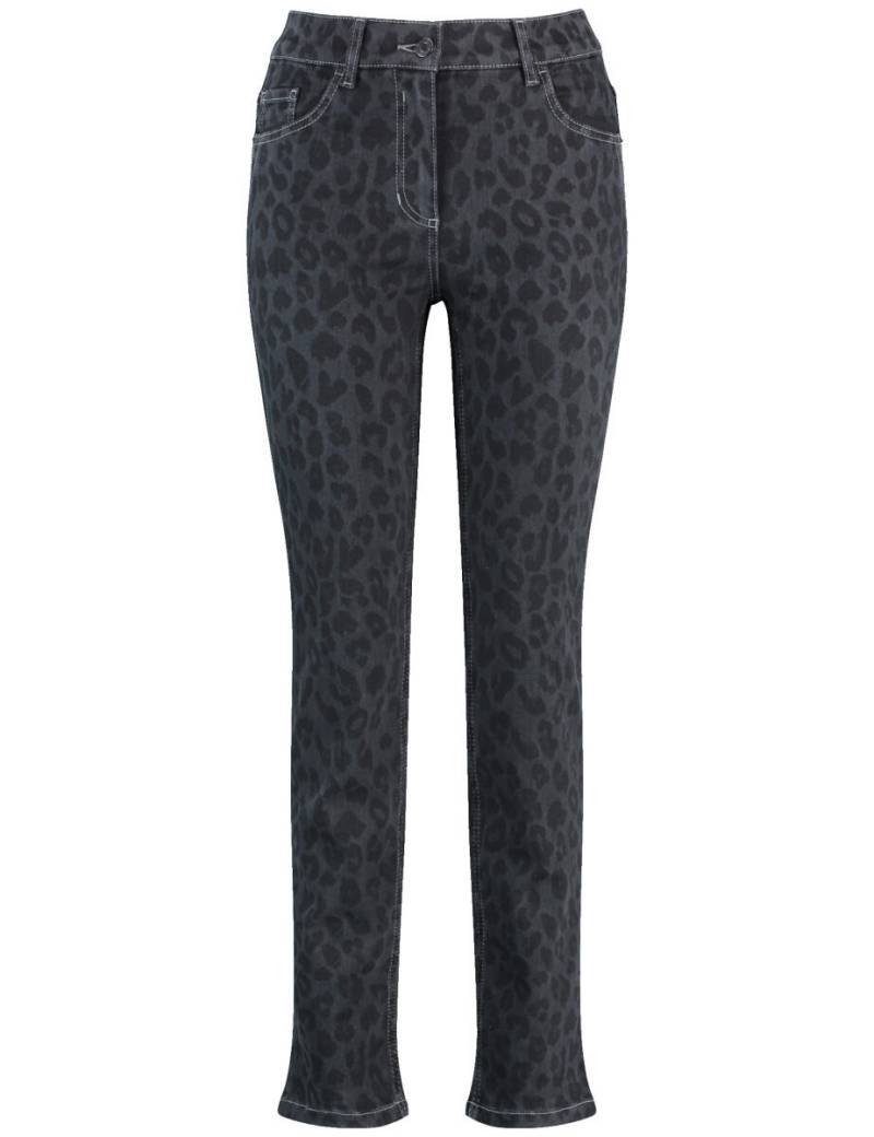 GERRY WEBER Edition - Jeans mit Animal Print grau/schwarz von GERRY WEBER Edition