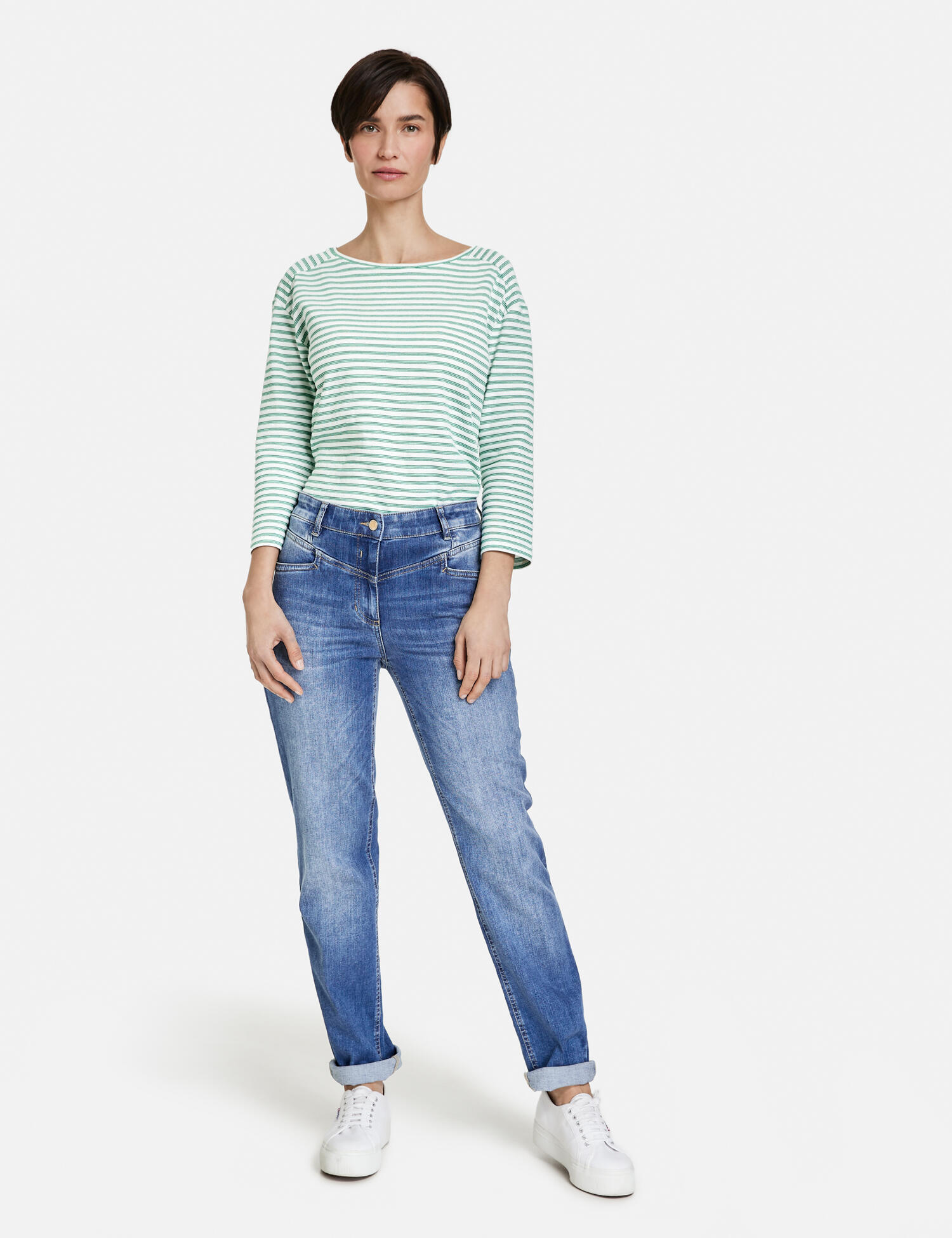 GERRY WEBER Edition - Jeans mit Kontrastnähten Perfect4ever blue denim - Gr. - 42R von GERRY WEBER Edition