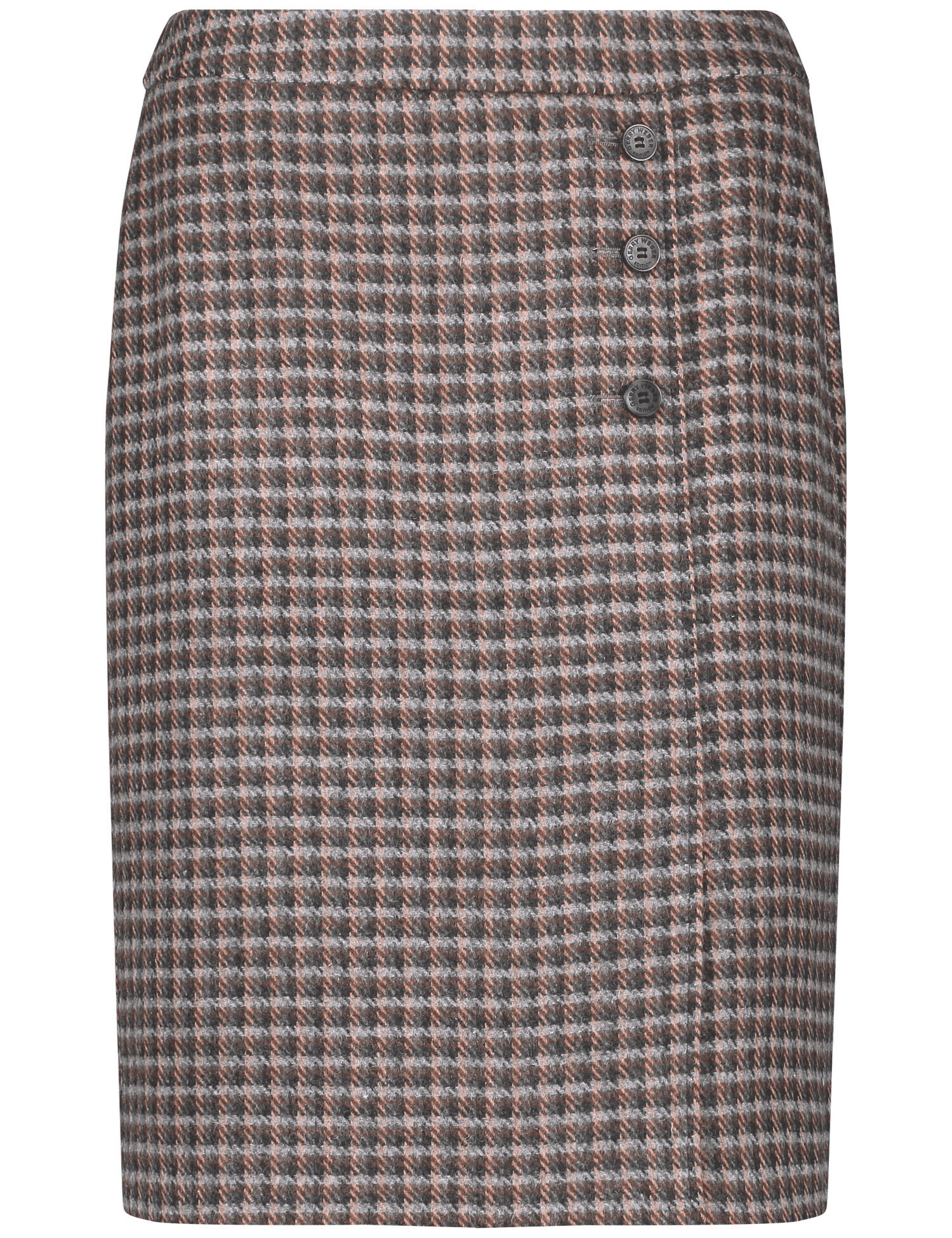 GERRY WEBER Edition - Karierter Bleistiftrock mit dekorativen Knöpfen grau gemustert - Gr. - 36 von GERRY WEBER Edition