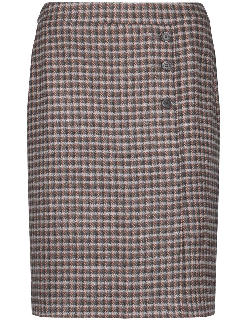 GERRY WEBER Edition - Karierter Bleistiftrock mit dekorativen Knöpfen grau gemustert - Gr. - 38 von GERRY WEBER Edition